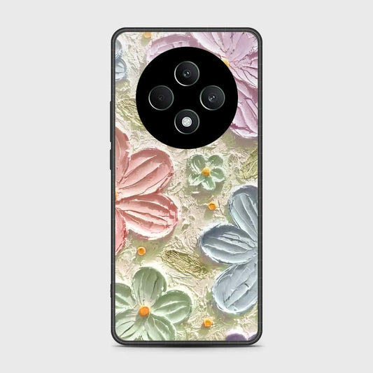 Oppo Reno 12F Cover - Floral Series - Design 15 - Blue & Green - HQ Premium Shine Durable Shatterproof Case