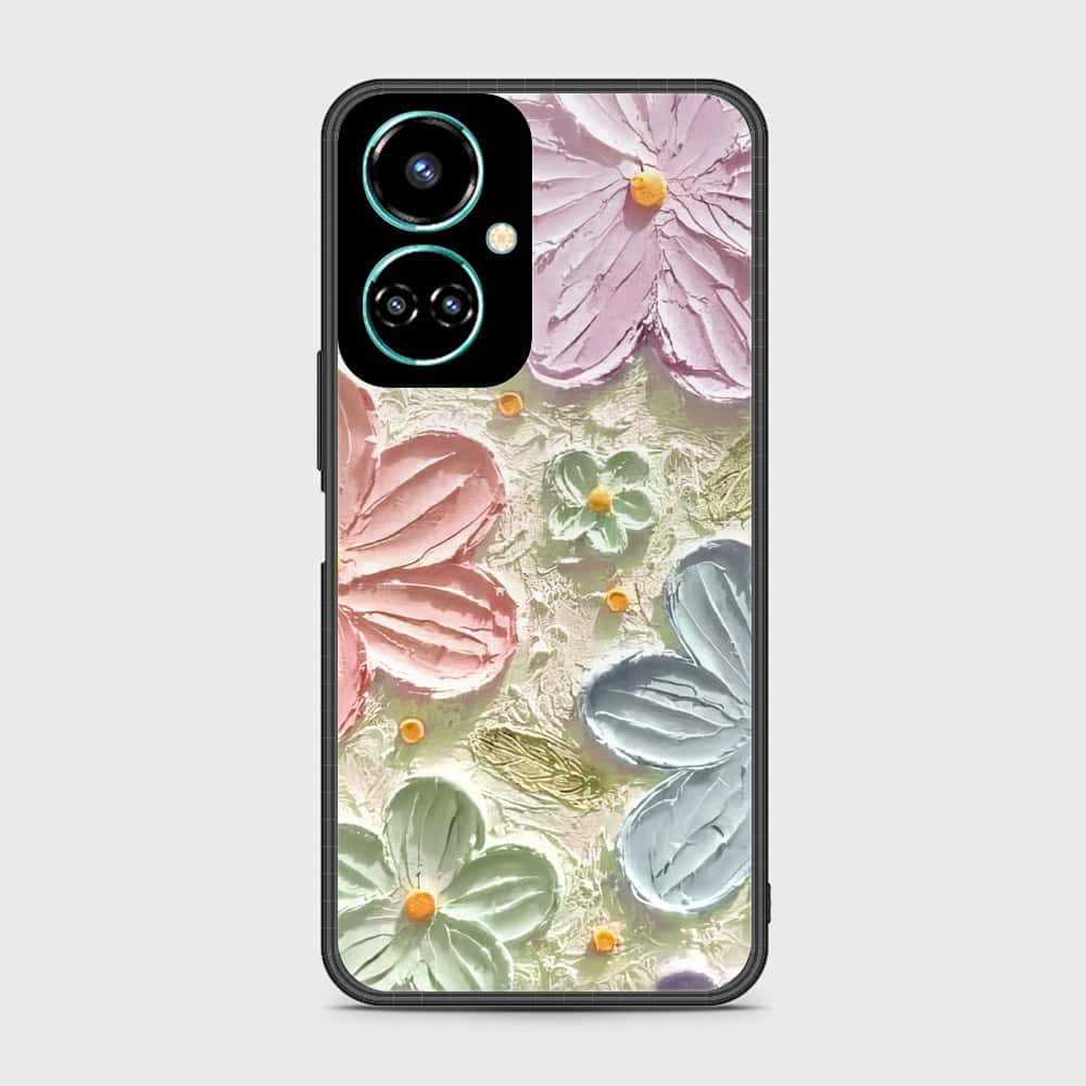 Tecno Camon 19 Cover - Floral Series - Design 15 - Blue & Green - HQ Premium Shine Durable Shatterproof Case