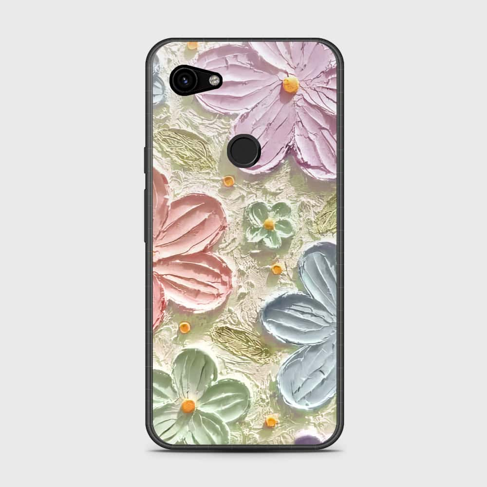 Google Pixel 3a XL Cover - Floral Series - Design 15 - Blue & Green - HQ Premium Shine Durable Shatterproof Case