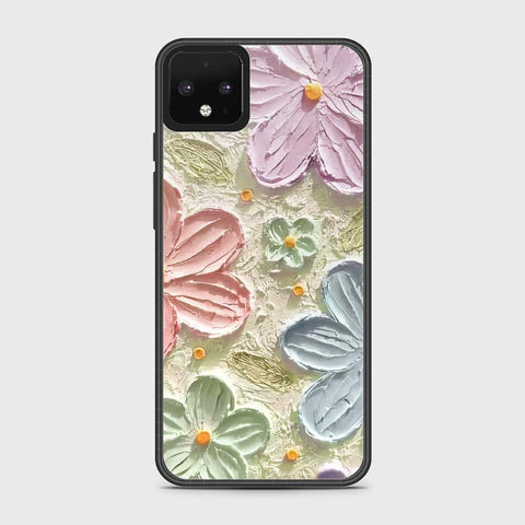 Google Pixel 4 Cover - Floral Series - Design 15 - Blue & Green - HQ Premium Shine Durable Shatterproof Case