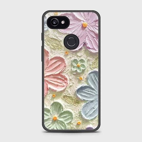 Google Pixel 3 XL Cover - Floral Series - Design 15 - Blue & Green - HQ Premium Shine Durable Shatterproof Case