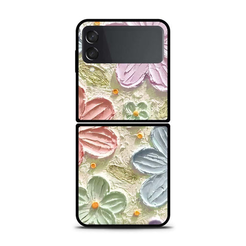 Samsung Galaxy Z Flip 3 5G Cover - Floral Series - Design 15 - Blue & Green - HQ Premium Shine Durable Shatterproof Case