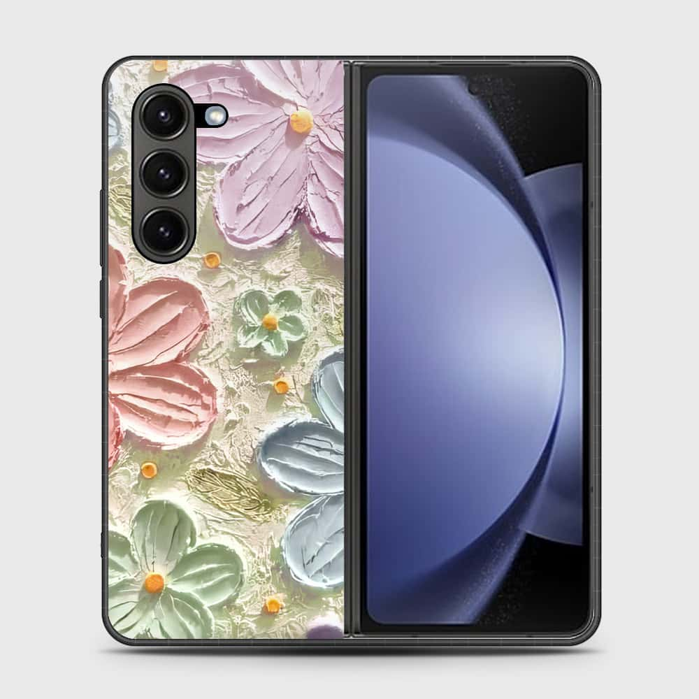 Samsung Galaxy Z Fold 6 5G Cover - Floral Series - Design 15 - Blue & Green - HQ Premium Shine Durable Shatterproof Case