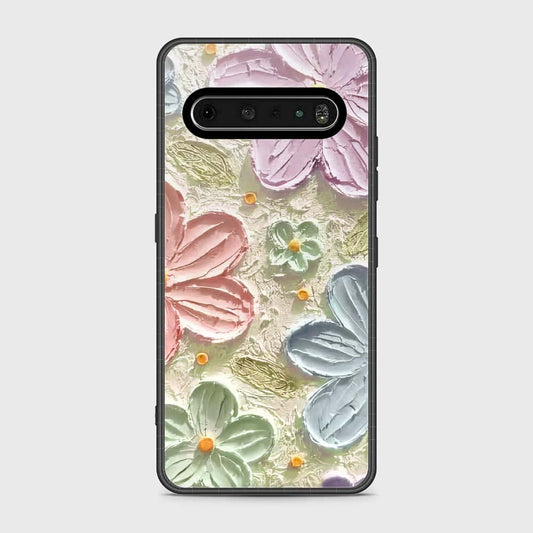 LG V60 ThinQ 5G Cover - Floral Series - Design 15 - Blue & Green - HQ Premium Shine Durable Shatterproof Case