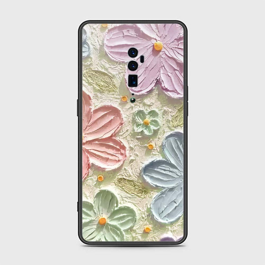 Oppo Reno 10x Zoom Cover - Floral Series - Design 15 - Blue & Green - HQ Premium Shine Durable Shatterproof Case