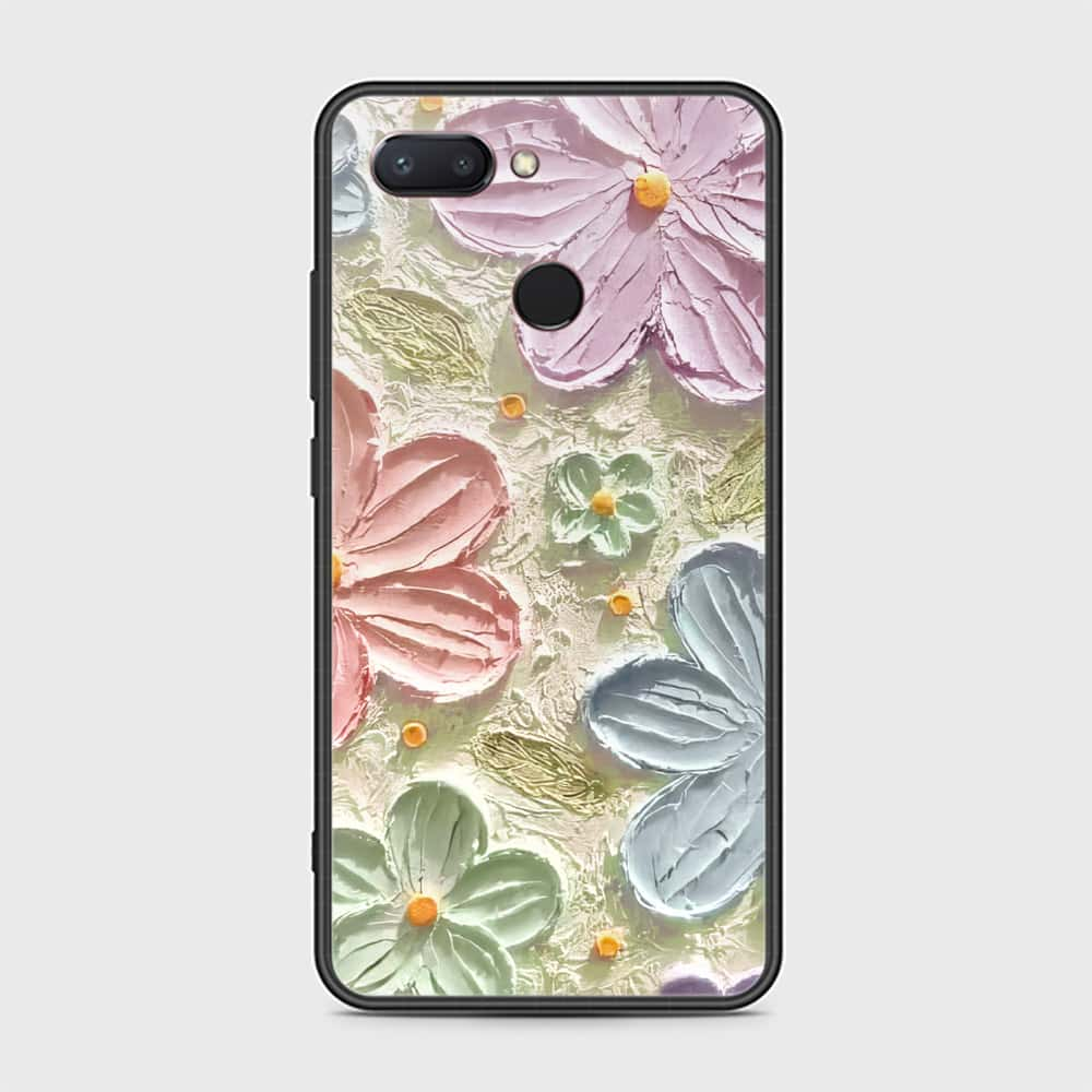 Xiaomi Mi 8 Lite Cover - Floral Series - Design 15 - Blue & Green - HQ Premium Shine Durable Shatterproof Case