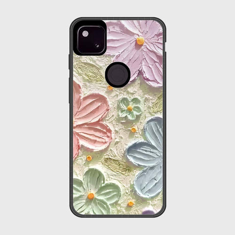 Google Pixel 4a 4G Cover - Floral Series - Design 15 - Blue & Green - HQ Premium Shine Durable Shatterproof Case