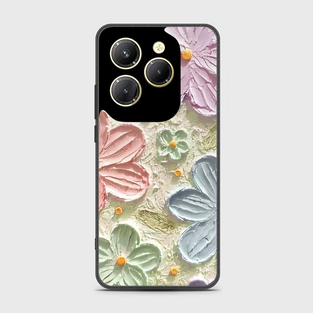 Infinix Hot 40 Pro Cover - Floral Series - Design 15 - Blue & Green - HQ Premium Shine Durable Shatterproof Case