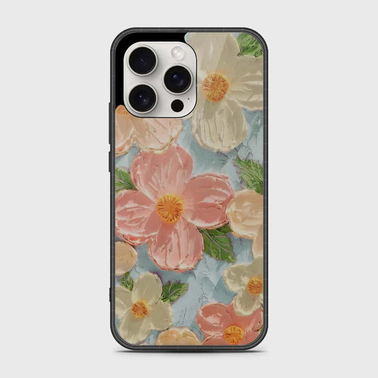 iPhone 16 Pro Cover - Floral Series - Design 16 - Cyan & Pink - HQ Premium Shine Durable Shatterproof Case