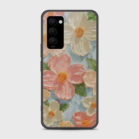 Tecno Camon 18 Cover - Floral Series - Design 16 - Cyan & Pink - HQ Premium Shine Durable Shatterproof Case