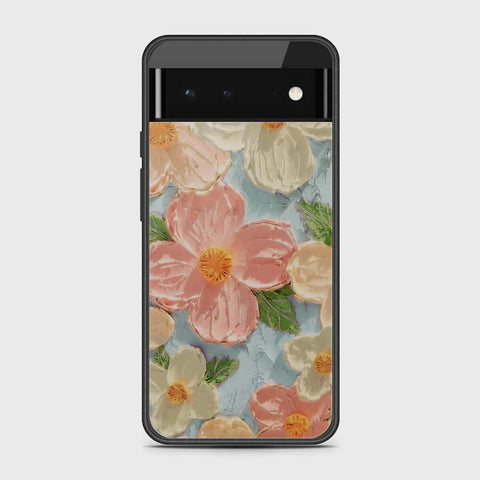 Google Pixel 6 Cover - Floral Series - Design 16 - Cyan & Pink - HQ Premium Shine Durable Shatterproof Case