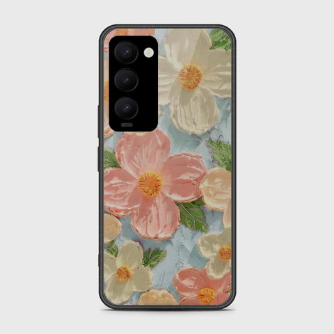 Tecno Camon 18 Premier Cover - Floral Series - Design 16 - Cyan & Pink - HQ Premium Shine Durable Shatterproof Case