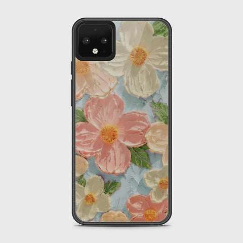 Google Pixel 4 Cover - Floral Series - Design 16 - Cyan & Pink - HQ Premium Shine Durable Shatterproof Case