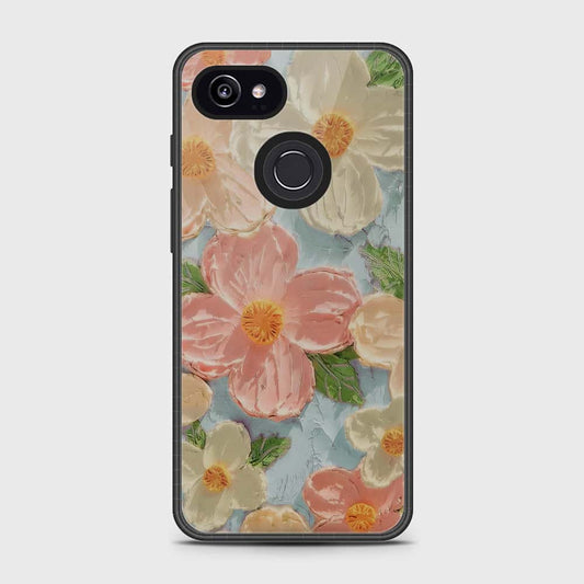 Google Pixel 3 Cover - Floral Series - Design 16 - Cyan & Pink - HQ Premium Shine Durable Shatterproof Case