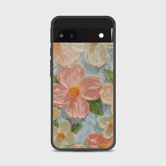 Google Pixel 6a Cover - Floral Series - Design 16 - Cyan & Pink - HQ Premium Shine Durable Shatterproof Case