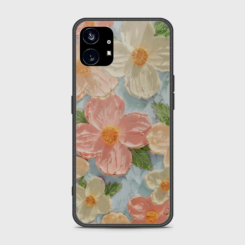 Nothing Phone 1 Cover - Floral Series - Design 16 - Cyan & Pink - HQ Premium Shine Durable Shatterproof Case