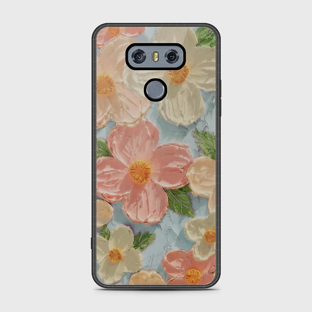 LG G6 Cover - Floral Series - Design 16 - Cyan & Pink - HQ Premium Shine Durable Shatterproof Case