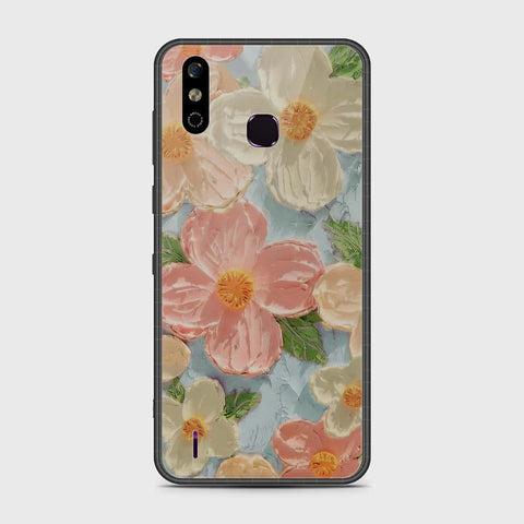 Infinix Smart 4 Cover - Floral Series - Design 16 - Cyan & Pink - HQ Premium Shine Durable Shatterproof Case