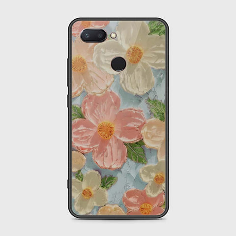 Xiaomi Mi 8 Lite Cover - Floral Series - Design 16 - Cyan & Pink - HQ Premium Shine Durable Shatterproof Case