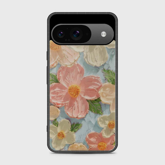 Google Pixel 9 Cover - Floral Series - Design 16 - Cyan & Pink - HQ Premium Shine Durable Shatterproof Case