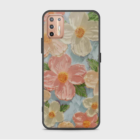 Motorola Moto G9 Plus Cover - Floral Series - Design 16 - Cyan & Pink - HQ Premium Shine Durable Shatterproof Case