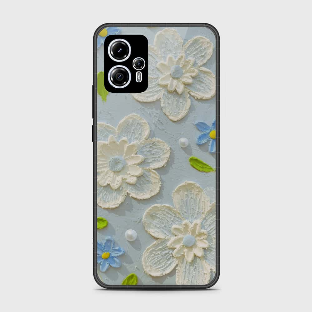 Motorola Moto G23 Cover - Floral Series - Design 3 - Sky Blue - HQ Premium Shine Durable Shatterproof Case