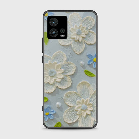 Motorola Moto G72 Cover - Floral Series - Design 3 - Sky Blue - HQ Premium Shine Durable Shatterproof Case