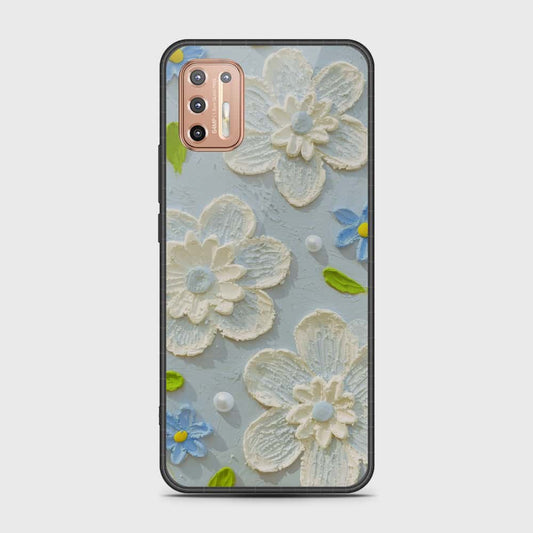 Motorola Moto E13 Cover - Floral Series - Design 3 - Sky Blue - HQ Premium Shine Durable Shatterproof Case