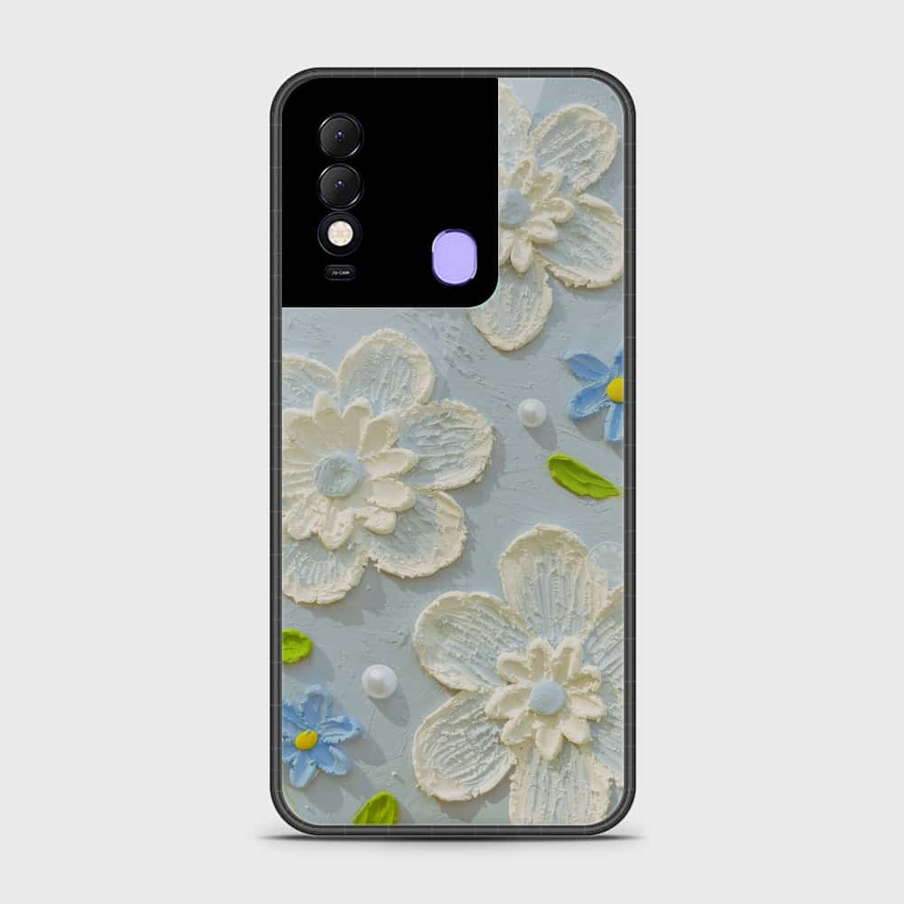 Tecno Spark 8 Cover - Floral Series - Design 3 - Sky Blue - HQ Premium Shine Durable Shatterproof Case