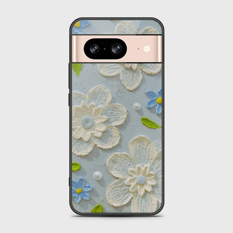 Google Pixel 8 Cover - Floral Series - Design 3 - Sky Blue - HQ Premium Shine Durable Shatterproof Case