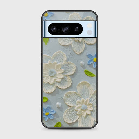 Google Pixel 8 Pro Cover - Floral Series - Design 3 - Sky Blue - HQ Premium Shine Durable Shatterproof Case