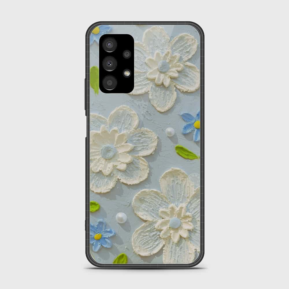 Samsung Galaxy A13 Cover - Floral Series - Design 3 - Sky Blue - HQ Premium Shine Durable Shatterproof Case