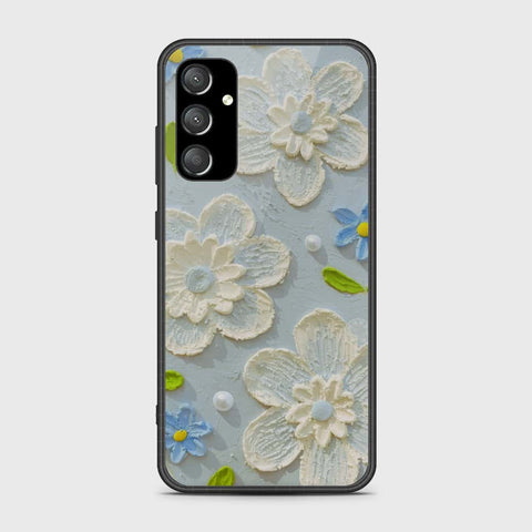 Samsung Galaxy A14 Cover - Floral Series - Design 3 - Sky Blue - HQ Premium Shine Durable Shatterproof Case