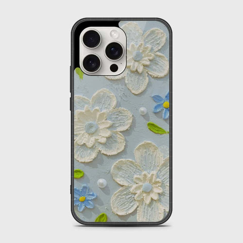 iPhone 16 Pro Cover - Floral Series - Design 3 - Sky Blue - HQ Premium Shine Durable Shatterproof Case