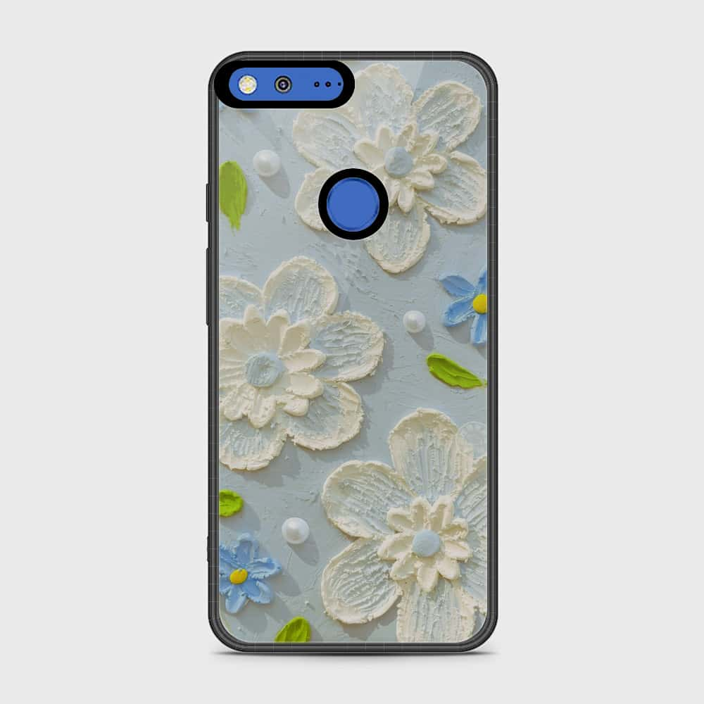 Google Pixel Cover - Floral Series - Design 3 - Sky Blue - HQ Premium Shine Durable Shatterproof Case