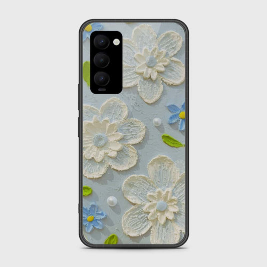 Tecno Camon 18 Cover - Floral Series - Design 3 - Sky Blue - HQ Premium Shine Durable Shatterproof Case