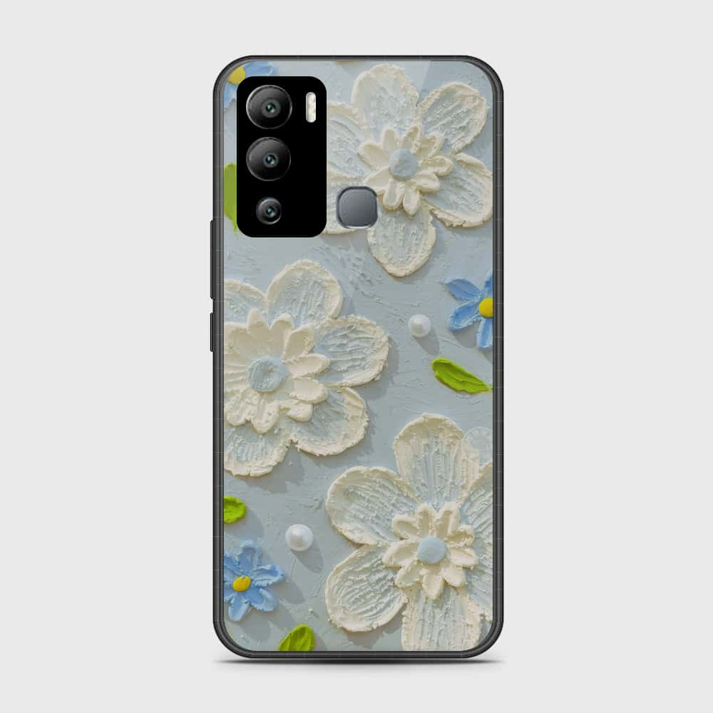 Infinix Hot 12i Cover - Floral Series - Design 3 - Sky Blue - HQ Premium Shine Durable Shatterproof Case