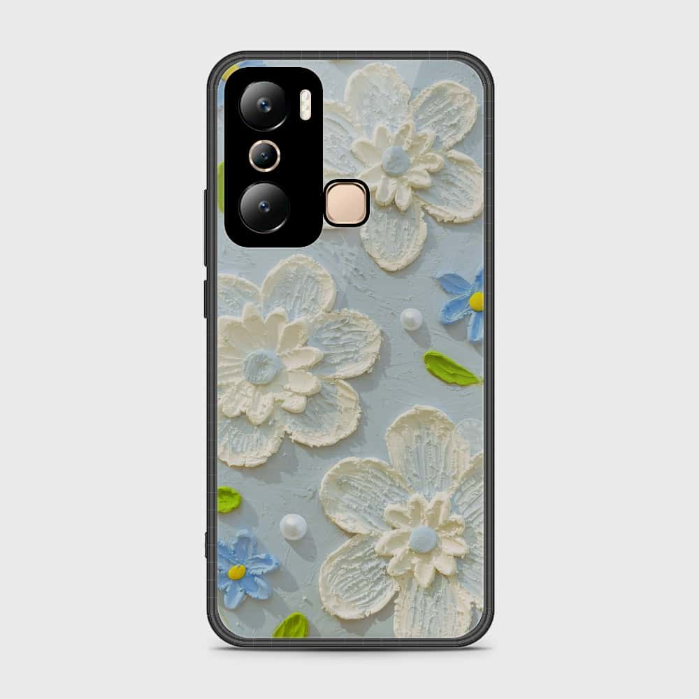 Infinix Hot 20i Cover - Floral Series - Design 3 - Sky Blue - HQ Premium Shine Durable Shatterproof Case