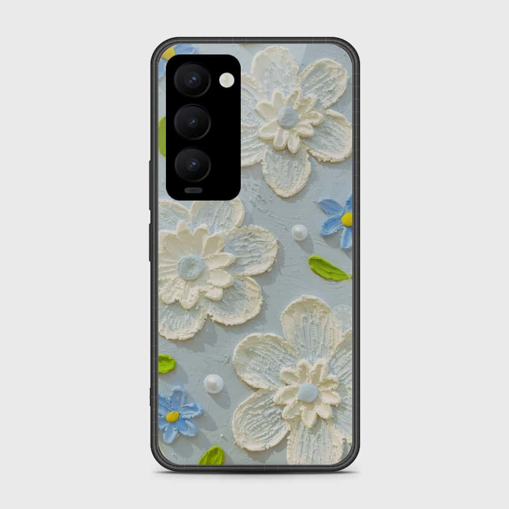 Tecno Camon 18 Premier Cover - Floral Series - Design 3 - Sky Blue - HQ Premium Shine Durable Shatterproof Case