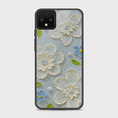 Google Pixel 4 Cover - Floral Series - Design 3 - Sky Blue - HQ Premium Shine Durable Shatterproof Case