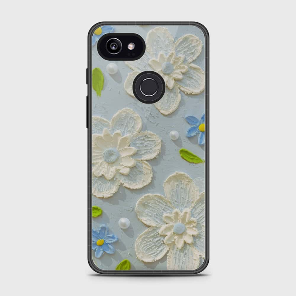 Google Pixel 3 XL Cover - Floral Series - Design 3 - Sky Blue - HQ Premium Shine Durable Shatterproof Case