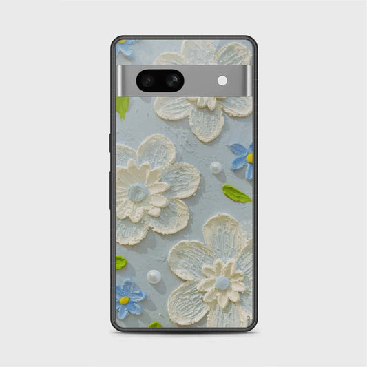 Google Pixel 7a Cover - Floral Series - Design 3 - Sky Blue - HQ Premium Shine Durable Shatterproof Case