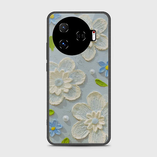 Tecno Camon 30 Pro 5G Cover - Floral Series - Design 3 - Sky Blue - HQ Premium Shine Durable Shatterproof Case