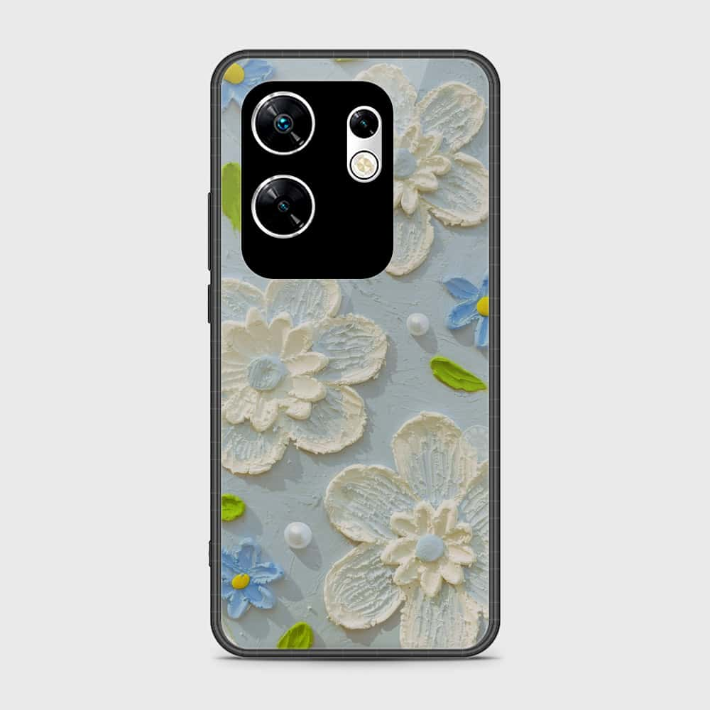 Infinix Zero 30 4G Cover - Floral Series - Design 3 - Sky Blue - HQ Premium Shine Durable Shatterproof Case