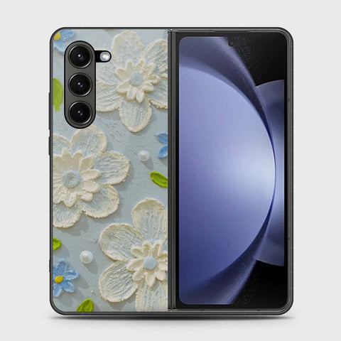 Samsung Galaxy Z Fold 6 5G Cover - Floral Series - Design 3 - Sky Blue - HQ Premium Shine Durable Shatterproof Case