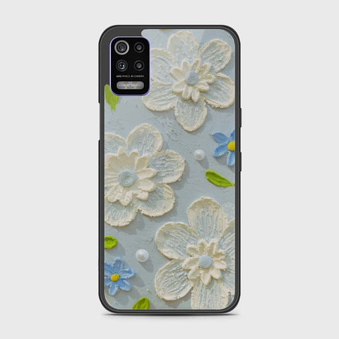 LG K52 Cover - Floral Series - Design 3 - Sky Blue - HQ Premium Shine Durable Shatterproof Case