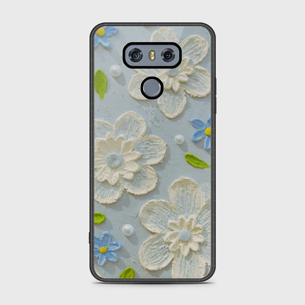 LG G6 Cover - Floral Series - Design 3 - Sky Blue - HQ Premium Shine Durable Shatterproof Case