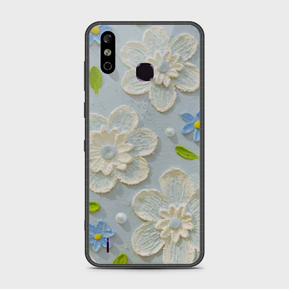 Infinix Smart 4 Cover - Floral Series - Design 3 - Sky Blue - HQ Premium Shine Durable Shatterproof Case