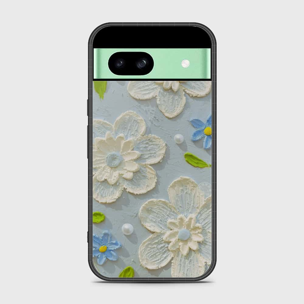 Google Pixel 8a Cover - Floral Series - Design 3 - Sky Blue - HQ Premium Shine Durable Shatterproof Case