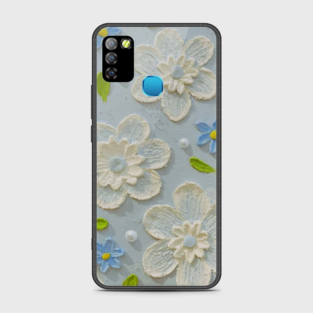 Infinix Smart 5 Cover - Floral Series - Design 3 - Sky Blue - HQ Premium Shine Durable Shatterproof Case